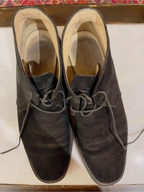 Salvatore Ferragamo Black Suede Derby Shoes
